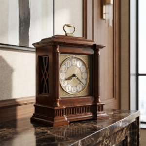 Cherry Wood Bracket Mantel Clock — view 1