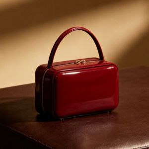 Crimson Boxy Vanity Top-Handle Bag