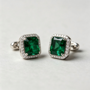 Emerald Green Crystal Stud Earrings